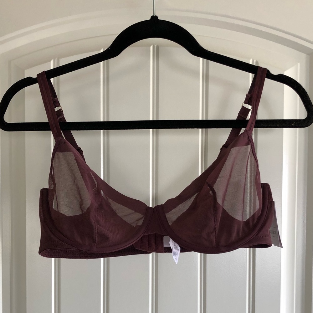 Sheer unlined underwire bra